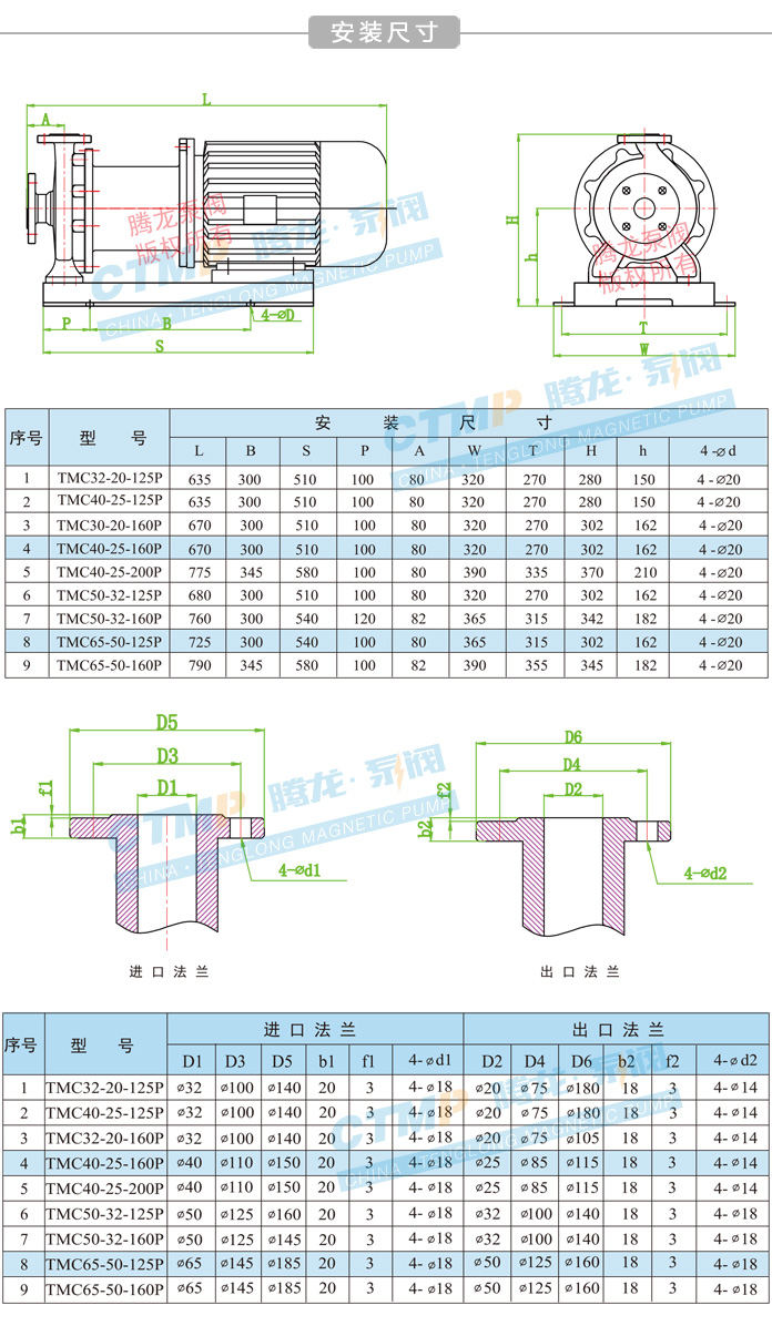 不锈钢氨水泵安装尺寸图